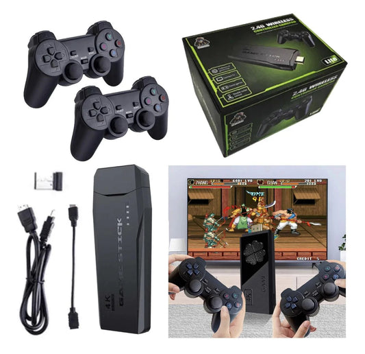 Consola Retro Game Stick M8 – 3000 Juegos + 2 Controles Inalámbricos HD