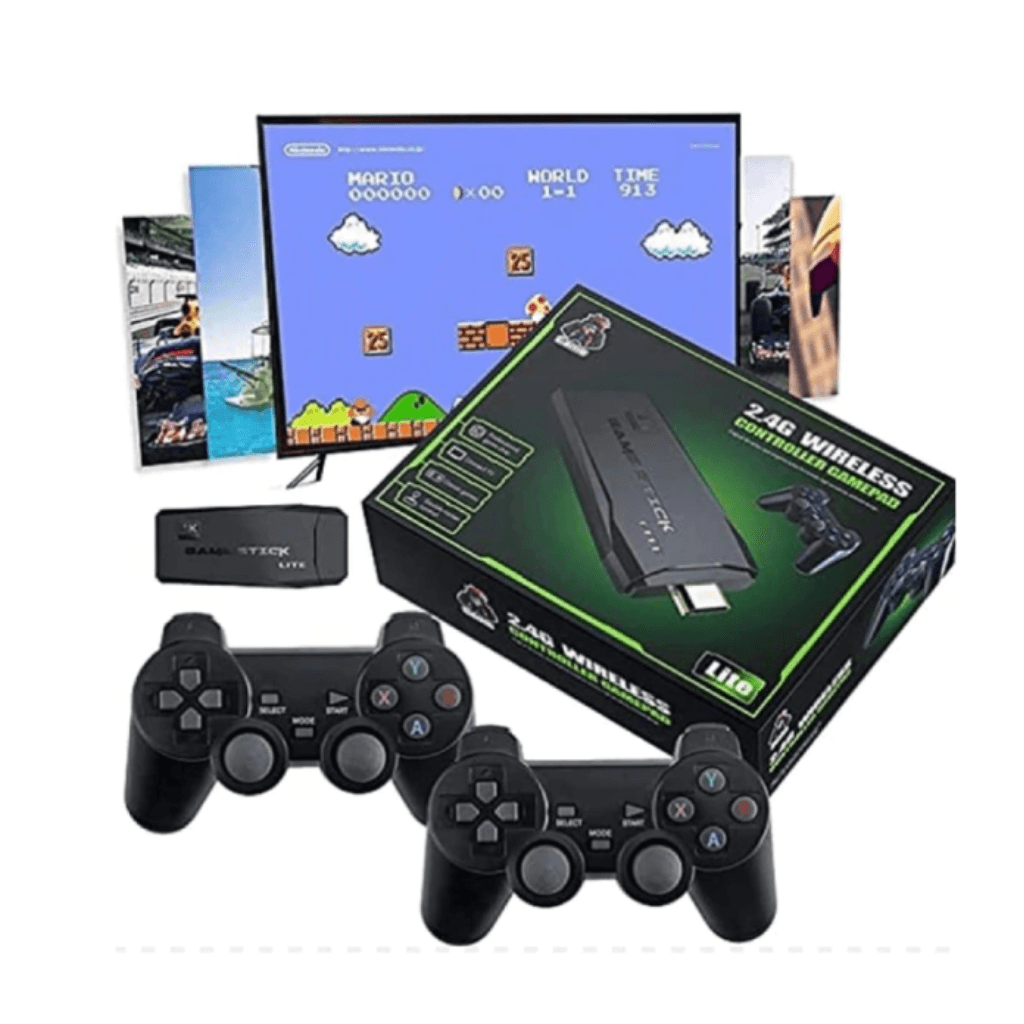 Consola Retro Game Stick M8 – 3000 Juegos + 2 Controles Inalámbricos HD